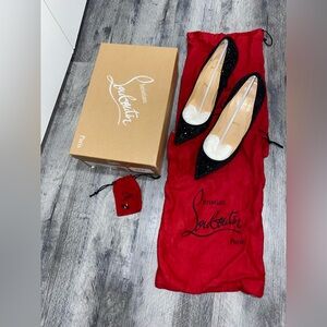 Christian Louboutin PIGALLE FOLLIES 100 VELVET GALACTICA/GG black size 38